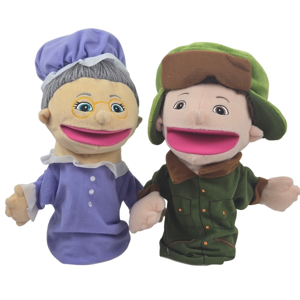 Lakeshore Learning Little Red Riding Hood Hand Puppets Lot of 2 Grandma Woodsman